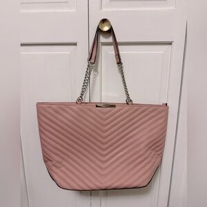 Nine West Blush Pink Shoulder Tote Bag Purse Career Office Travel